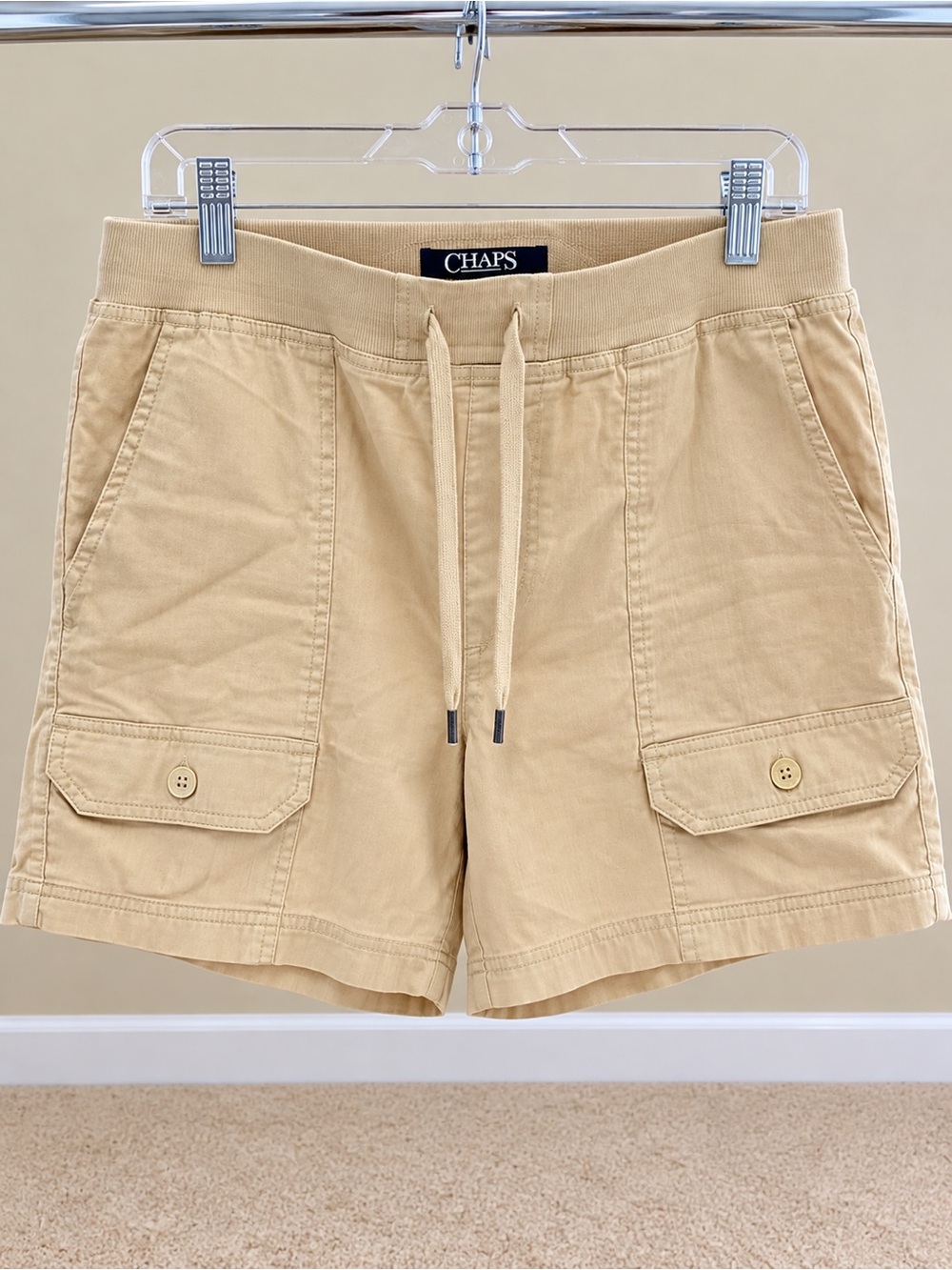 Chaps Women's Tan Cargo Drawstring Shorts